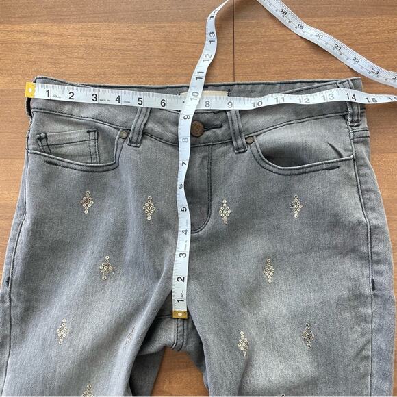 Sundance | Women’s Primrose Party Jeans Charcoal Grey Washed Sequins Glitter 27 - Picture 8 of 11